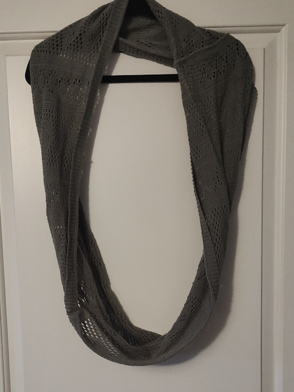 Gray Knit Infinity Scarf